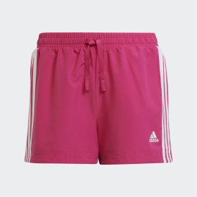 Shorts Adidas Designed To Move 3 Tiras Rosado Niña Sportswear