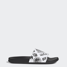 dark green adidas slides