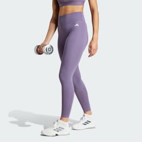 Calzas Training Essentials Largo 7/8 Tiro Alto Morado Mujer Training