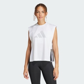 Polera Sin Mangas Power Performance Big Logo Blanco Mujer Training