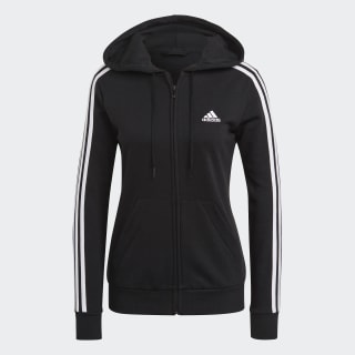 medio Explicación Aplicando Chaqueta con capucha Essentials French Terry 3 bandas - Negro adidas |  adidas España