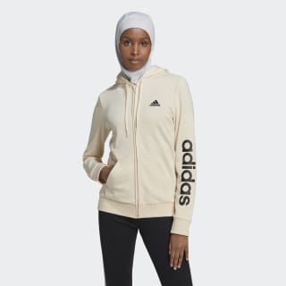 adidas Essentials Logo Full-Zip Hoodie - Beige | Women's Lifestyle | adidas  US