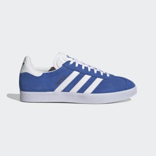 adidas gazelle white with blue stripes