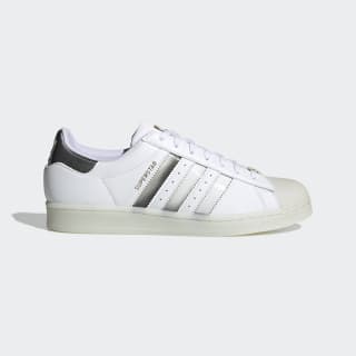 white and silver adidas shoes