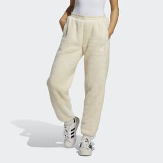 white fluffy joggers