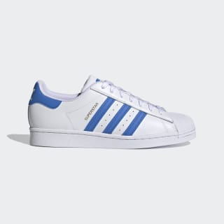 adidas superstar blancas con azul