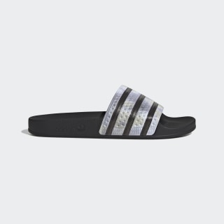 Adilette Core Black and White Slides | adidas UK