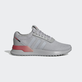 grey and red adidas shoes