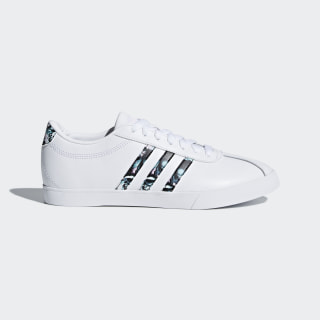 adidas white blue and red stripe courtset trainers