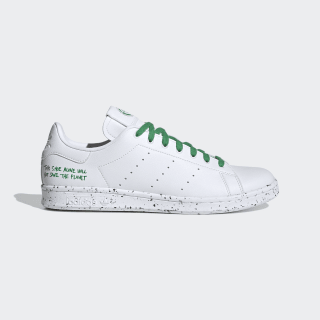 adidas white sneakers with green