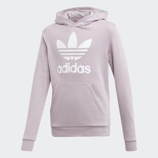 pink adidas trefoil hoodie women's