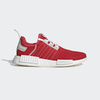 adidas originals nmd r1 trainers in black with red heel block