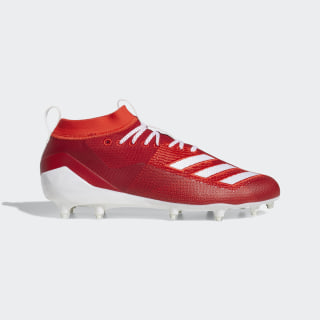 white and red adidas cleats