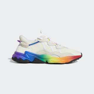 white and rainbow adidas