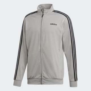 white adidas jacket with black stripes