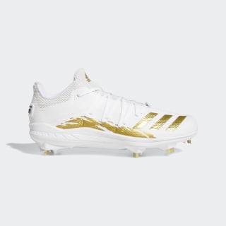 baseball cleats white and gold