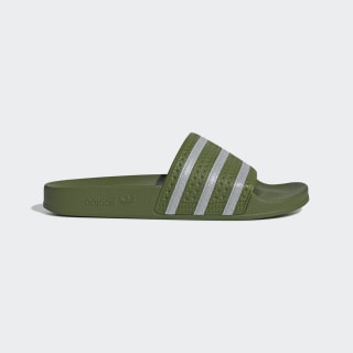 adidas slides green and white