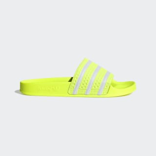 adidas yellow flip flops