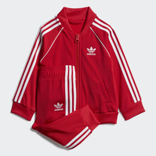 red and white adidas sweatsuit