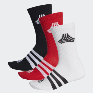 Football Street 3-Stripes Crew Socks White / Black / Scarlet FI9350 Football Street 3-Stripes Crew Socks White / Black / Scarlet FI9350