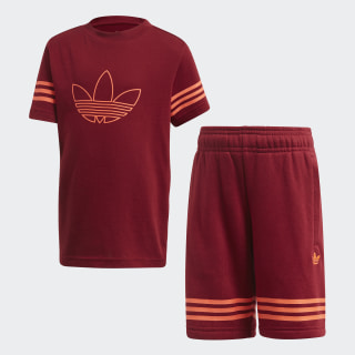 Conjunto Calções e T-shirt Collegiate Burgundy / App Solar Red FM4455 Conjunto Calções e T-shirt Collegiate Burgundy / App Solar Red FM4455