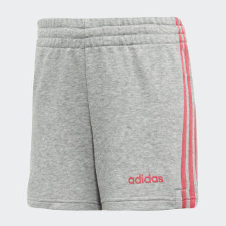 Essentials 3-Stripes Shorts Medium Grey Heather / Real Pink EH6166 Essentials 3-Stripes Shorts Medium Grey Heather / Real Pink EH6166