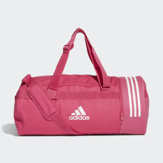 Convertible 3-Stripes Duffel Bag Medium Real Magenta / White / White DT8658 Convertible 3-Stripes Duffel Bag Medium Real Magenta / White / White DT8658