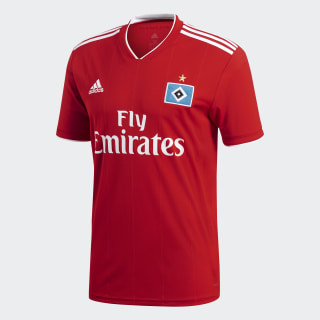 Hamburger SV udebanetrøje Scarlet / White CF5442 Hamburger SV udebanetrøje Scarlet / White CF5442