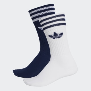 Solid Crew Socks 2 Pairs Dark Blue / White DW3936 Solid Crew Socks 2 Pairs Dark Blue / White DW3936