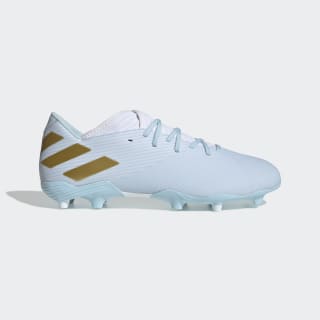 Nemeziz Messi 19.3 15 Year Firm Ground Boots Cloud White / Gold Met. / Light Aqua EE7929 Nemeziz Messi 19.3 15 Year Firm Ground Boots Cloud White / Gold Met. / Light Aqua EE7929