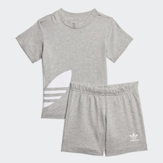 Conjunto camiseta y pantalón corto Big Trefoil Medium Grey Heather / White FT8798 Conjunto camiseta y pantalón corto Big Trefoil Medium Grey Heather / White FT8798