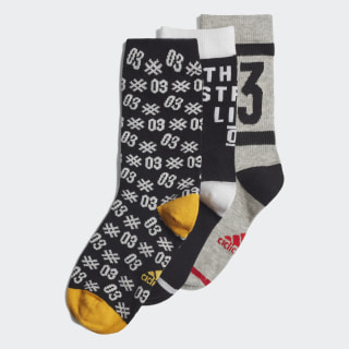 Socquettes Graphic (3 paires) Black / Medium Grey Heather / Active Gold ED8645 Socquettes Graphic (3 paires) Black / Medium Grey Heather / Active Gold ED8645