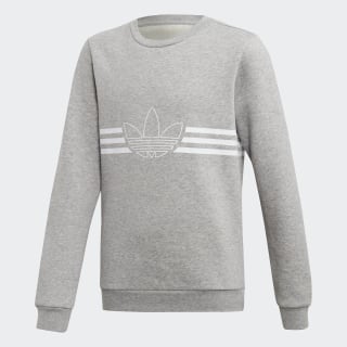 Outline Crew Sweatshirt Medium Grey Heather / White ED7856 Outline Crew Sweatshirt Medium Grey Heather / White ED7856
