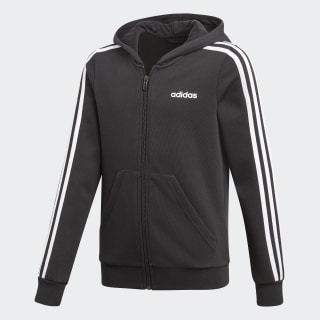 Jaqueta Capuz Essentials 3-Stripes Black / White DV0368 Jaqueta Capuz Essentials 3-Stripes Black / White DV0368