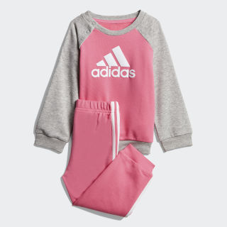 French Terry joggingdragt Semi Solar Pink / Medium Grey Heather / White DV1288 French Terry joggingdragt Semi Solar Pink / Medium Grey Heather / White DV1288
