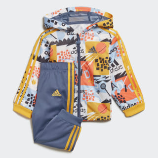 Shiny Hooded Jogger Set Tech Ink / Active Gold ED1139 Shiny Hooded Jogger Set Tech Ink / Active Gold ED1139