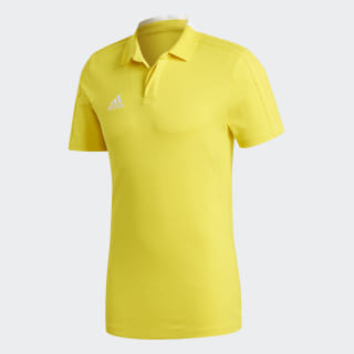 Condivo 18 Cotton Polo Shirt Yellow / White CF4378 Condivo 18 Cotton Polo Shirt Yellow / White CF4378