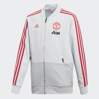 Manchester United Presentation Jacket Clear Grey / Blaze Red DP6824 Manchester United Presentation Jacket Clear Grey / Blaze Red DP6824
