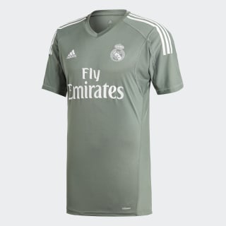 Real Madrid Home Goalkeeper Jersey Trace Green / White B31100 Real Madrid Home Goalkeeper Jersey Trace Green / White B31100