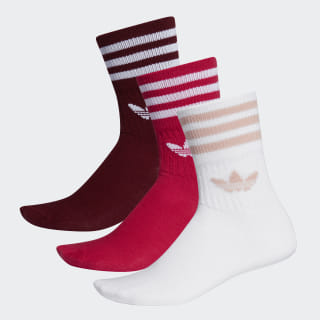 Mid-Cut Crew Socks 3 Pairs Maroon / Energy Pink / White ED9396 Mid-Cut Crew Socks 3 Pairs Maroon / Energy Pink / White ED9396