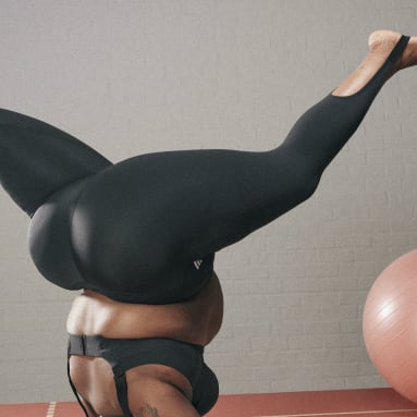 Ženy Joga černá Legíny Collective Power Yoga Studio (plus size)
