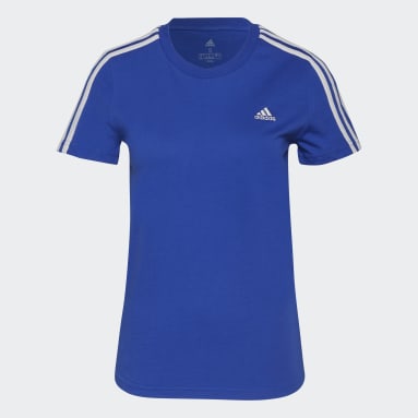 Women Sportswear Blue Essentials Slim 3-Stripes Tee