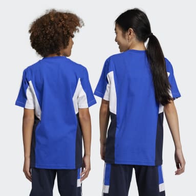 T-shirt colorblock à 3 bandes coupe standard Bleu Adolescents 8-16 Years Sportswear