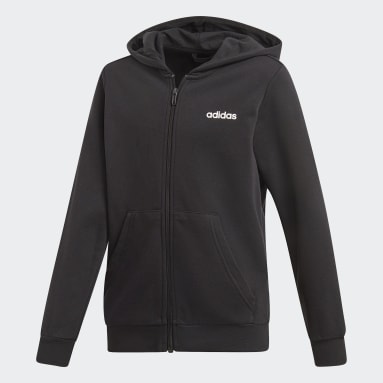 Casaca con Capucha Essentials Linear Negro Niño Sportswear