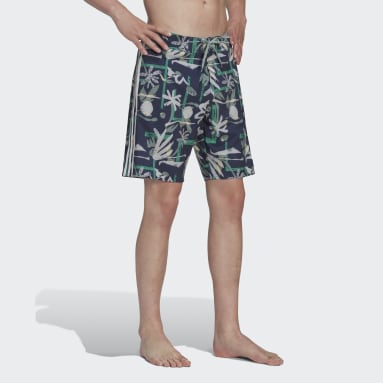 Short Seasonal Floral Beach Tech Blu Uomo Sportswear
