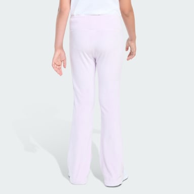 Adidas Girls Velour Vented Flare Leggings Large Ice Lavender