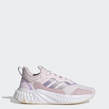 grey and pink adidas trainers