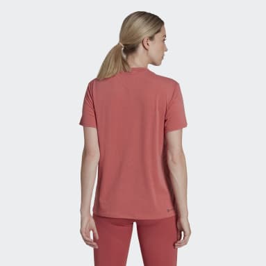 Camiseta Trainicons 3 bandas Rojo Mujer Gimnasio Y Entrenamiento