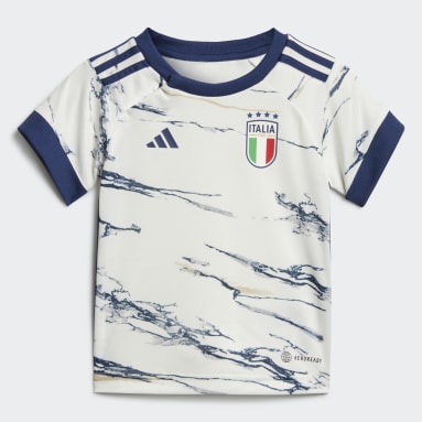Kinder Fußball Italien 23 Mini-Auswärtsausrüstung Weiß