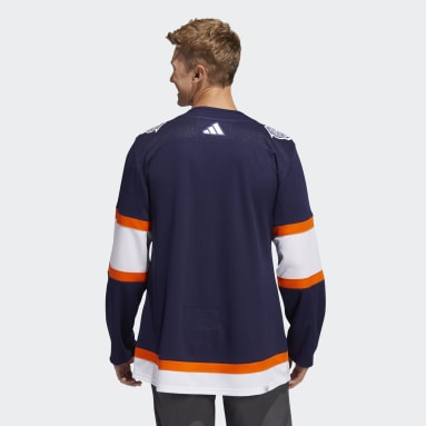 Men's Hockey Blue Oilers Authentic Reverse Retro Wordmark Jersey
